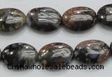 COP254 15.5 inches 13*18mm oval natural grey opal gemstone beads