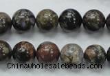 COP267 15.5 inches 12mm round natural grey opal gemstone beads