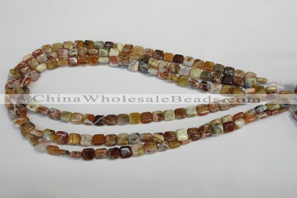 COP320 15.5 inches 8*8mm square brandy opal gemstone beads wholesale