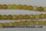COP334 15.5 inches 6mm faceted round yellow opal gemstone beads