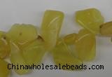 COP348 Top-drilled 7*8mm – 24*25mm freeform yellow opal gemstone beads
