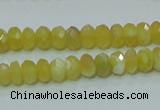 COP352 15.5 inches 5*8mm faceted rondelle yellow opal gemstone beads wholes