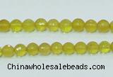 COP353 15.5 inches 6mm faceted round yellow opal gemstone beads wholesale