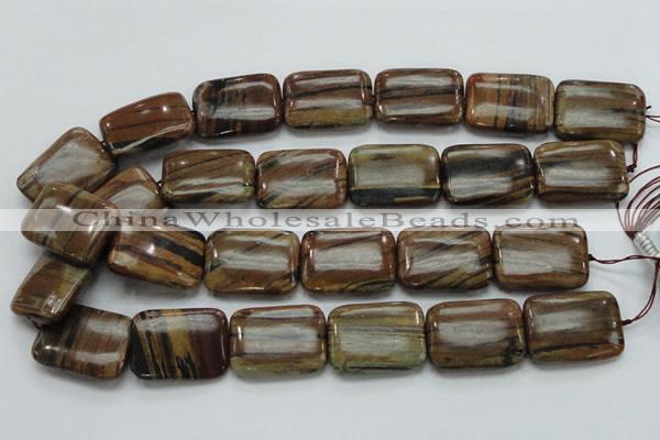 COP434 15.5 inches 22*30mm rectangle natural brown opal gemstone beads