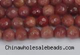 COP441 15.5 inches 4mm faceted round African blood jasper beads