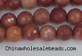 COP442 15.5 inches 6mm faceted round African blood jasper beads