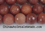 COP444 15.5 inches 10mm faceted round African blood jasper beads