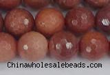 COP445 15.5 inches 12mm faceted round African blood jasper beads