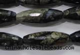 COP480 15.5 inches 10*30mm faceted rice natural grey opal beads