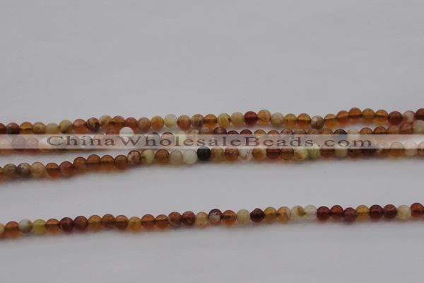 COP508 15.5 inches 4mm round natural red opal gemstone beads