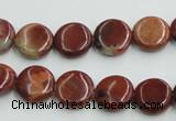 COP521 15.5 inches 12mm flat round red opal gemstone beads wholesale