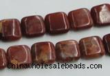 COP526 15.5 inches 12*12mm square red opal gemstone beads wholesale