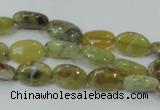 COP561 15.5 inches 8*12mm oval natural yellow & green opal beads