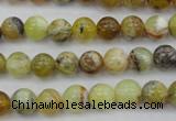 COP588 15.5 inches 8mm round natural yellow & green opal beads