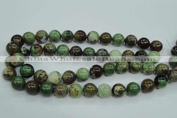 COP655 15.5 inches 14mm round green opal gemstone beads