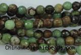 COP661 15.5 inches 6mm faceted round green opal gemstone beads