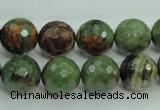 COP664 15.5 inches 12mm faceted round green opal gemstone beads