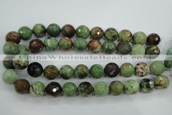 COP667 15.5 inches 18mm faceted round green opal gemstone beads