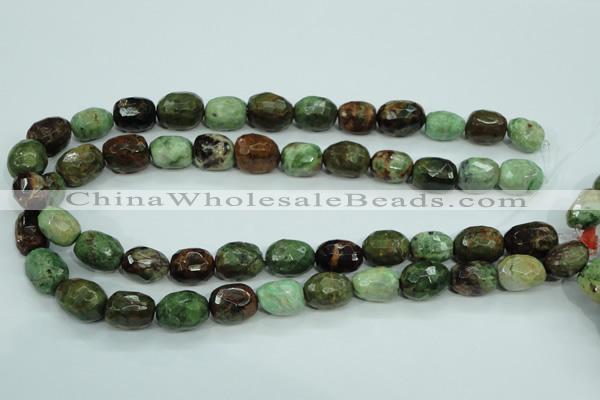 COP674 15.5 inches 12*16mm faceted nuggets green opal gemstone beads