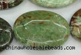 COP682 15.5 inches 30*40mm oval green opal gemstone beads