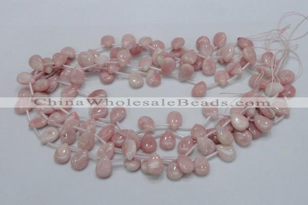 COP73 15.5 inches 10*14mm flat teardrop natural pink opal beads