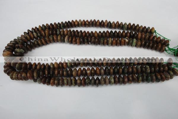 COP751 15.5 inches 5*10mm rondelle green opal gemstone beads