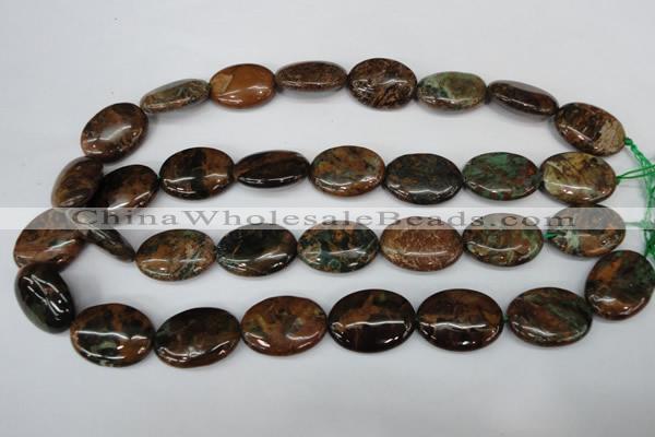 COP758 15.5 inches 18*25mm oval green opal gemstone beads