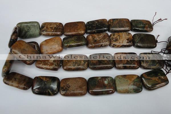 COP769 15.5 inches 22*30mm rectangle green opal gemstone beads