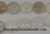 COP905 15.5 inches 14mm flat round natural white opal gemstone beads