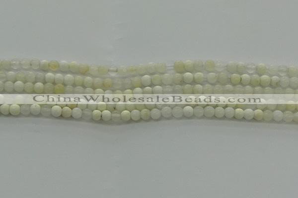 COP920 15.5 inches 4mm round white opal gemstone beads