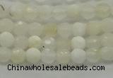 COP930 15.5 inches 4mm faceted round white opal gemstone beads