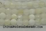 COP930 15.5 inches 4mm faceted round white opal gemstone beads