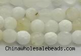 COP931 15.5 inches 6mm faceted round white opal gemstone beads