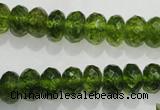 COQ101 15.5 inches 6*10mm faceted rondelle dyed olive quartz beads