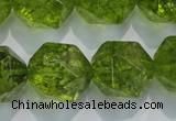 COQ121 15.5 inches 18mm faceted nuggets dyed olive quartz beads