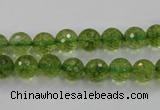 COQ14 16 inches 10mm faceted round dyed olive quartz beads wholesale