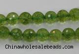 COQ15 16 inches 12mm faceted round dyed olive quartz beads wholesale