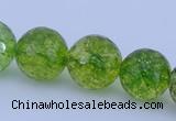 COQ17 16 inches 16mm faceted round dyed olive quartz beads wholesale