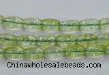 COQ21 16 inches 6*10mm rice dyed olive quartz beads wholesale