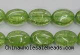 COQ24 16 inches 12*16mm oval dyed olive quartz beads wholesale