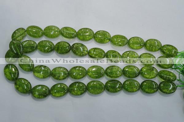 COQ37 15.5 inches 15*20mm oval dyed olive quartz beads wholesale