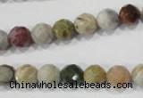 COS152 15.5 inches 8mm faceted round ocean stone beads wholesale