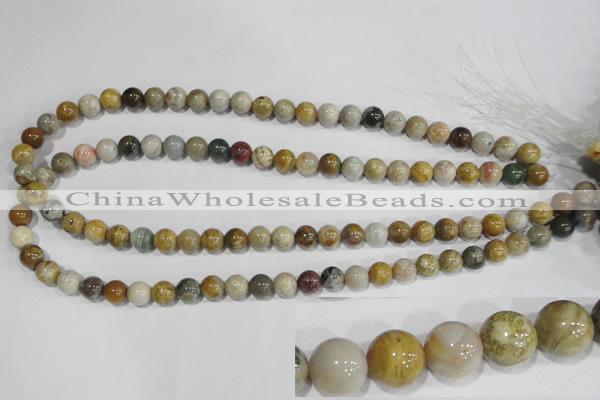 COS162 15.5 inches 8mm round ocean stone beads wholesale