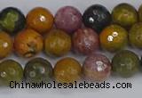 COS202 15.5 inches 8mm faceted round ocean jasper beads