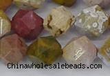 COS213 15.5 inches 12mm faceted nuggets ocean jasper beads
