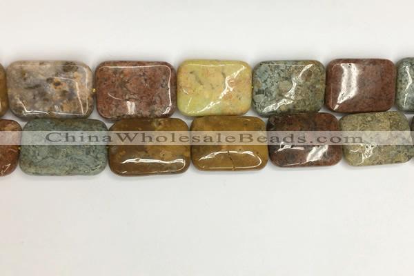 COS256 15.5 inches 22*30mm rectangle ocean stone beads wholesale