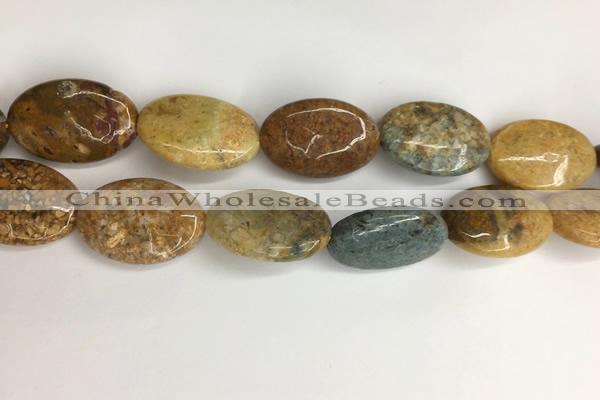 COS263 15.5 inches 22*30mm oval ocean stone beads wholesale