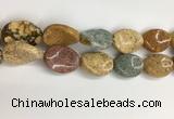 COS267 15.5 inches 18*25mm twisted oval ocean stone beads wholesale