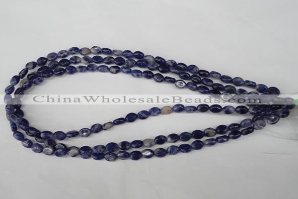 COV01 15.5 inches 6*8mm oval blue spot gemstone beads wholesale