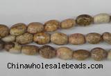 COV04 15.5 inches 6*8mm oval picture jasper beads wholesale